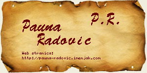 Pauna Radović vizit kartica